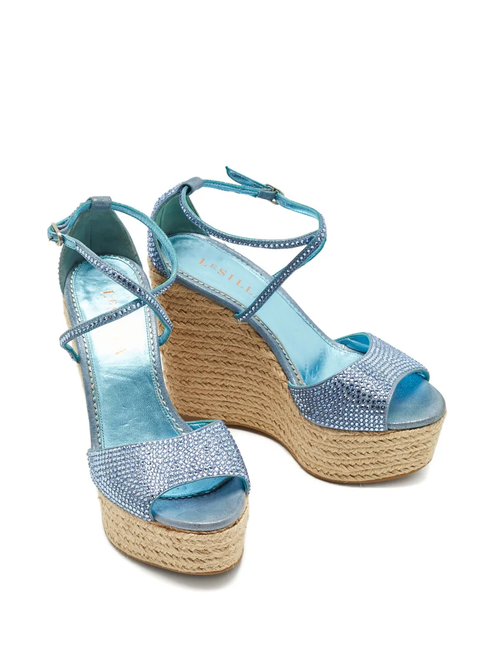 Le Silla crystal wedge sandals - Blauw