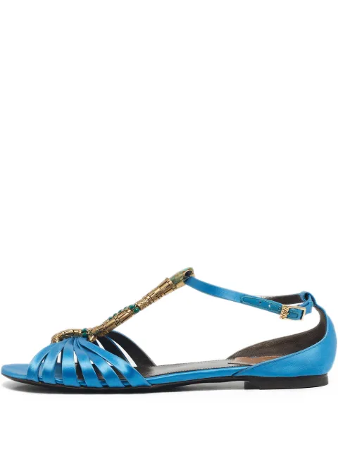 Roberto Cavalli snake logo t-strap sandals