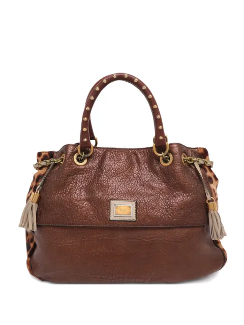 Dolce & Gabbana Pre-Owned tassel animal-print tote bag