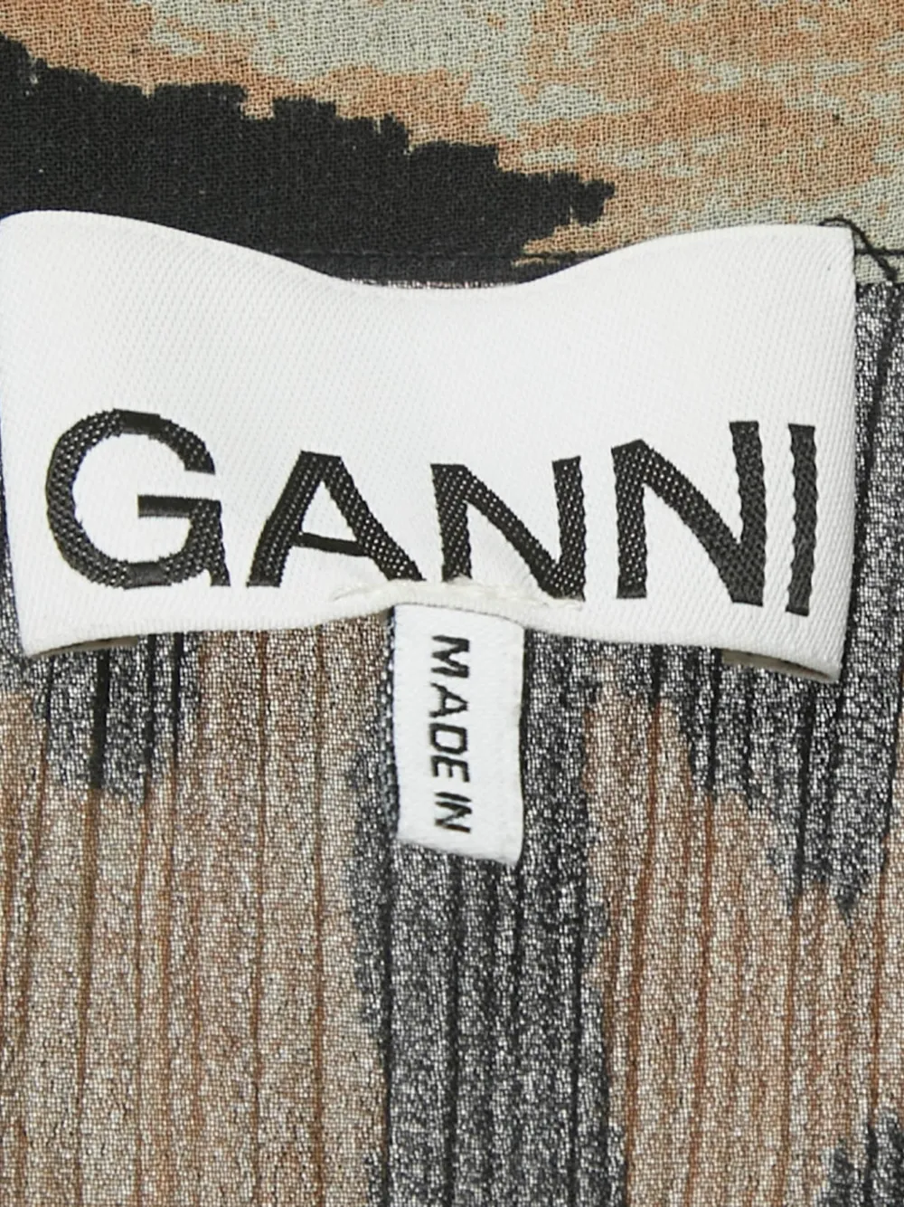 GANNI Plissé leopard-print mini dress - Bruin