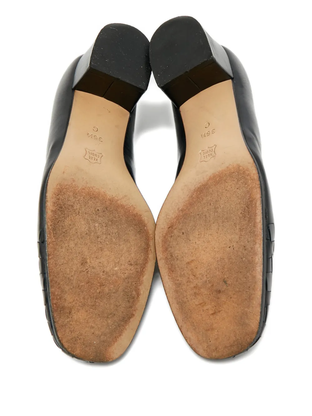 Bottega Veneta Pre-Owned block-heel round-toe pumps - Zwart