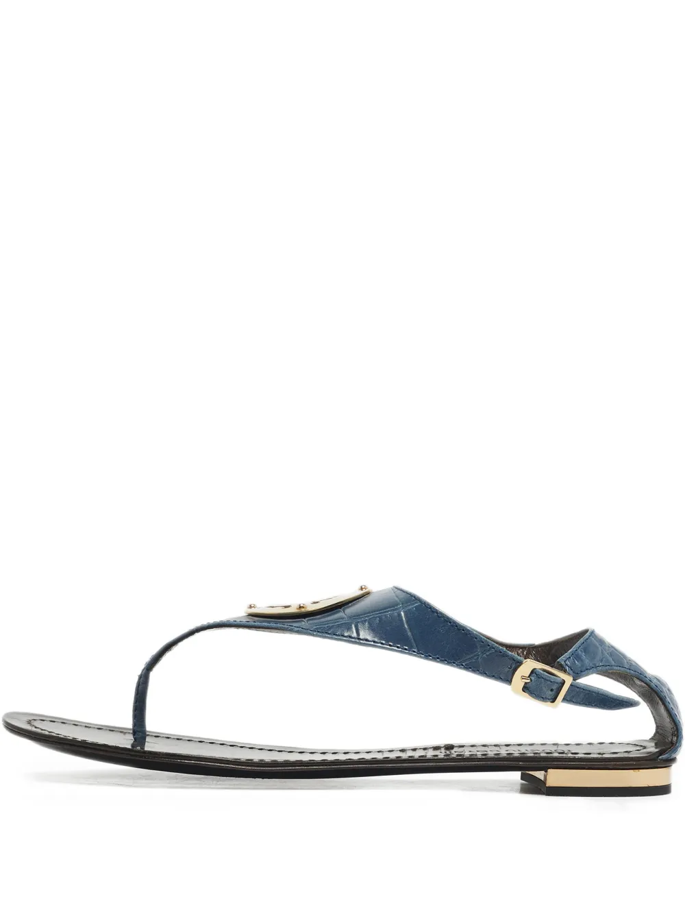 Roberto Cavalli croc-embossed logo sandals - Blu