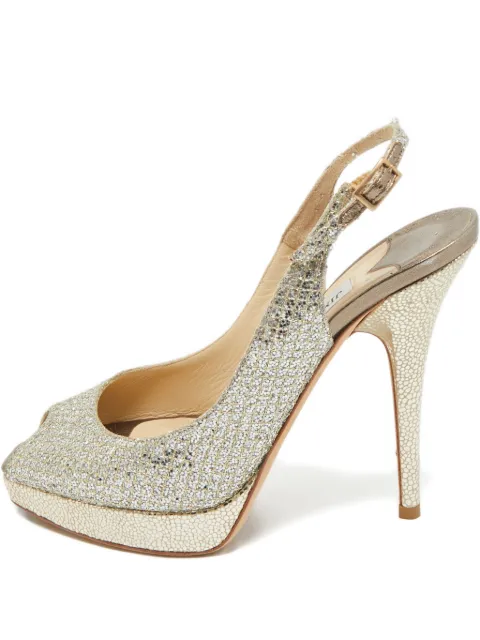 Jimmy Choo Pre-Owned glittered peep-toe pumps