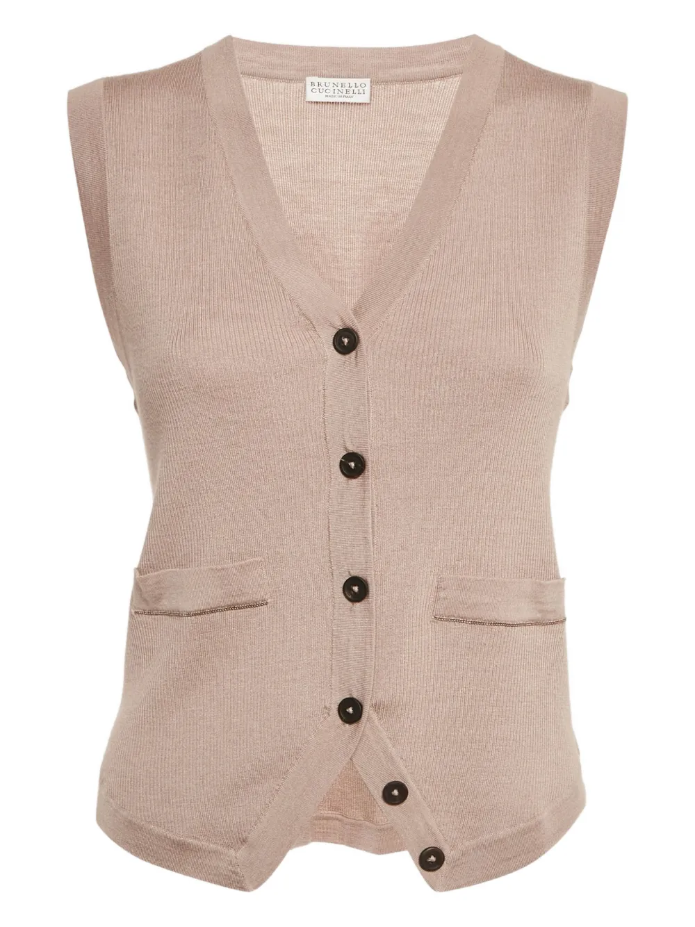 Brunello Cucinelli ribbed-knit vest - Toni neutri