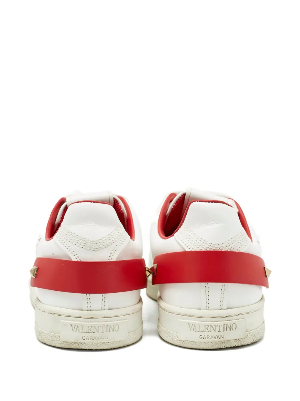 Valentino Garavani Pre-Owned backnet rockstud leather sneakers - Wit