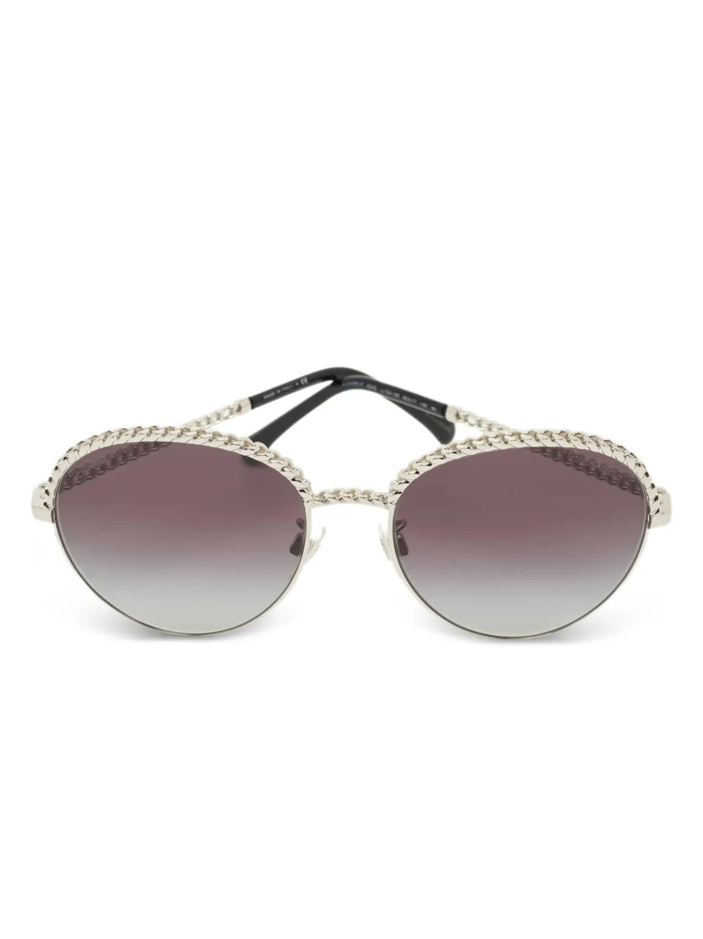 CHANEL Pre-Owned chain-detail sunglasses - Argento