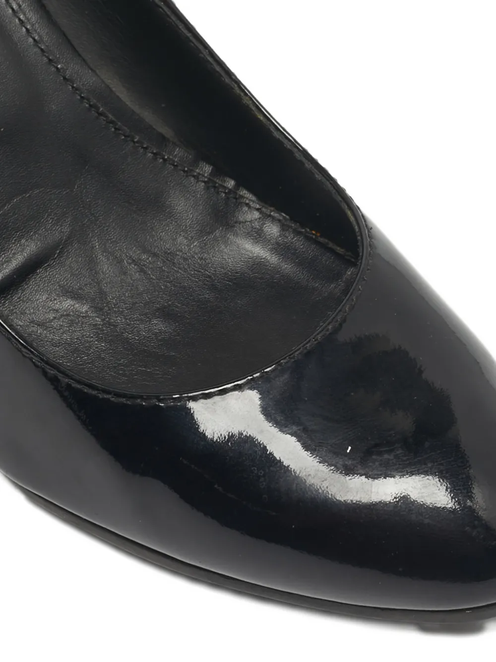 Pre-owned Tod's Vintage Patent-leather Wedge Pumps In Black
