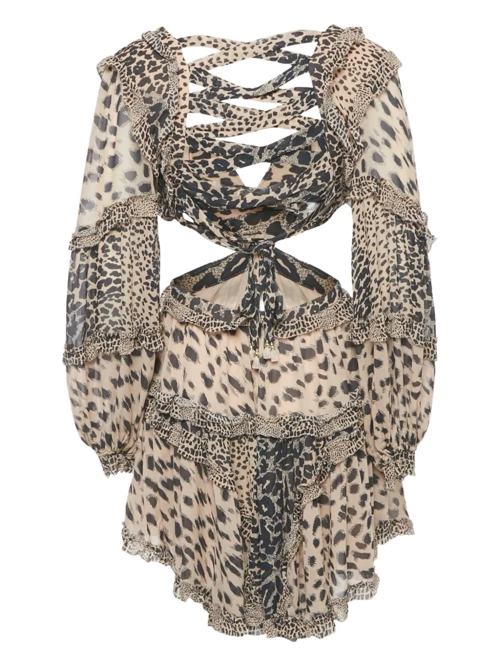 ZIMMERMANN leopard-print mini dress - Beige