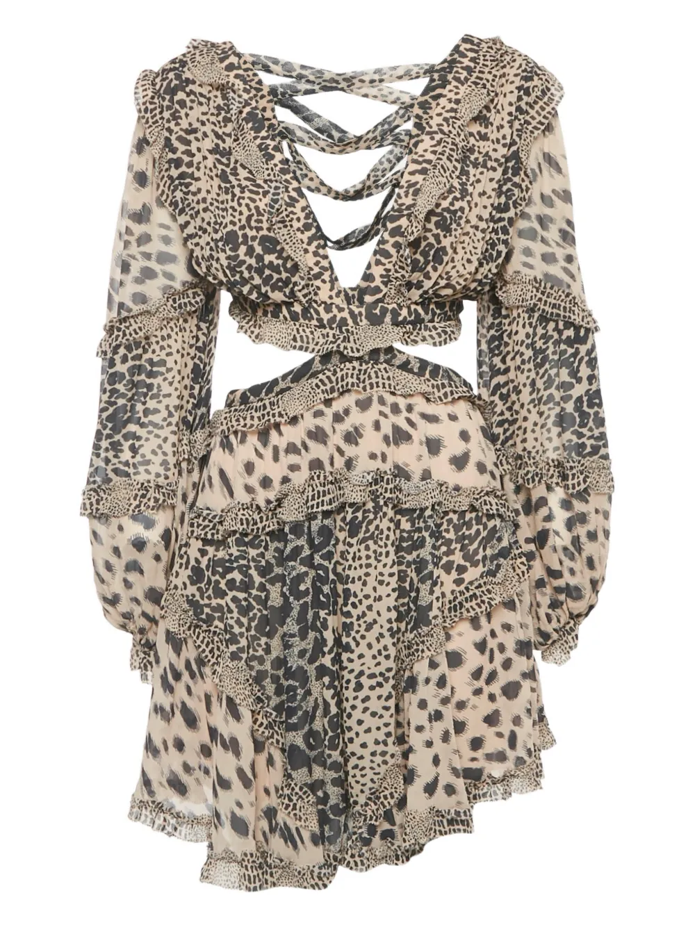 ZIMMERMANN leopard-print mini dress - Toni neutri