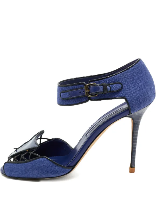 Manolo Blahnik アンクルストラップ サンダル | ブルー | FARFETCH JP
