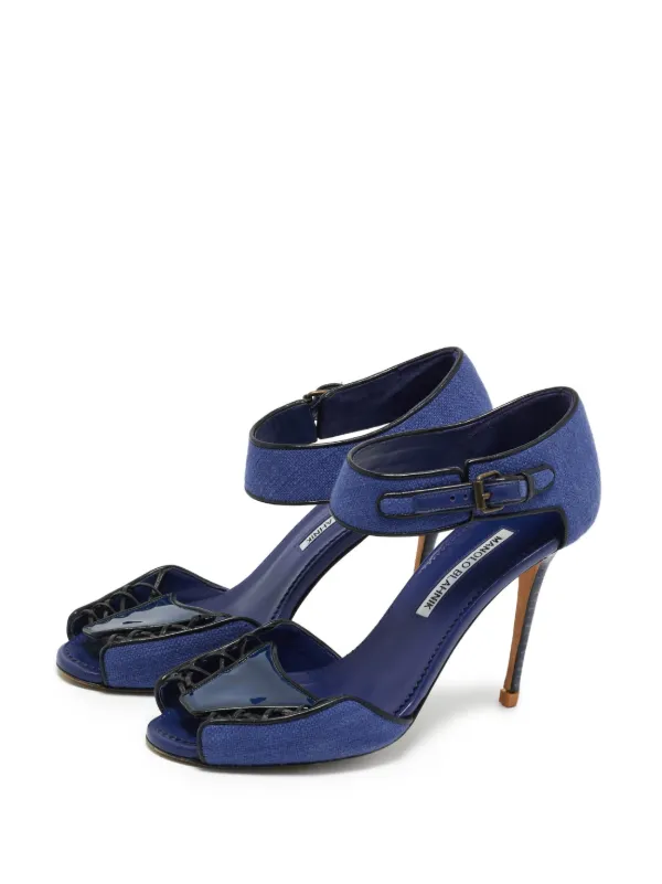 Manolo Blahnik アンクルストラップ サンダル | ブルー | FARFETCH JP