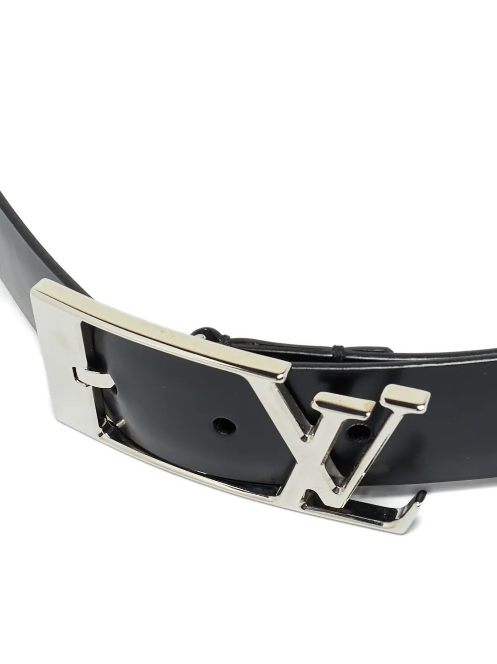 Louis Vuitton Belt Ceinture Neogram Noir Leather Cowhide Louis Vuitton Black Leather Neogram Buckle Belt 95 CM Louis  main image 4