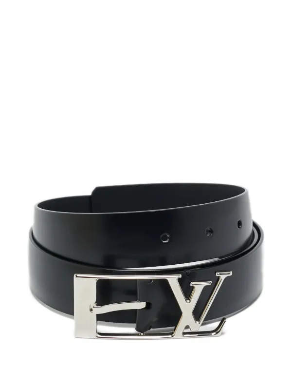 Louis Vuitton Pre-Owned Neogram Leather Belt | Black | FARFETCH