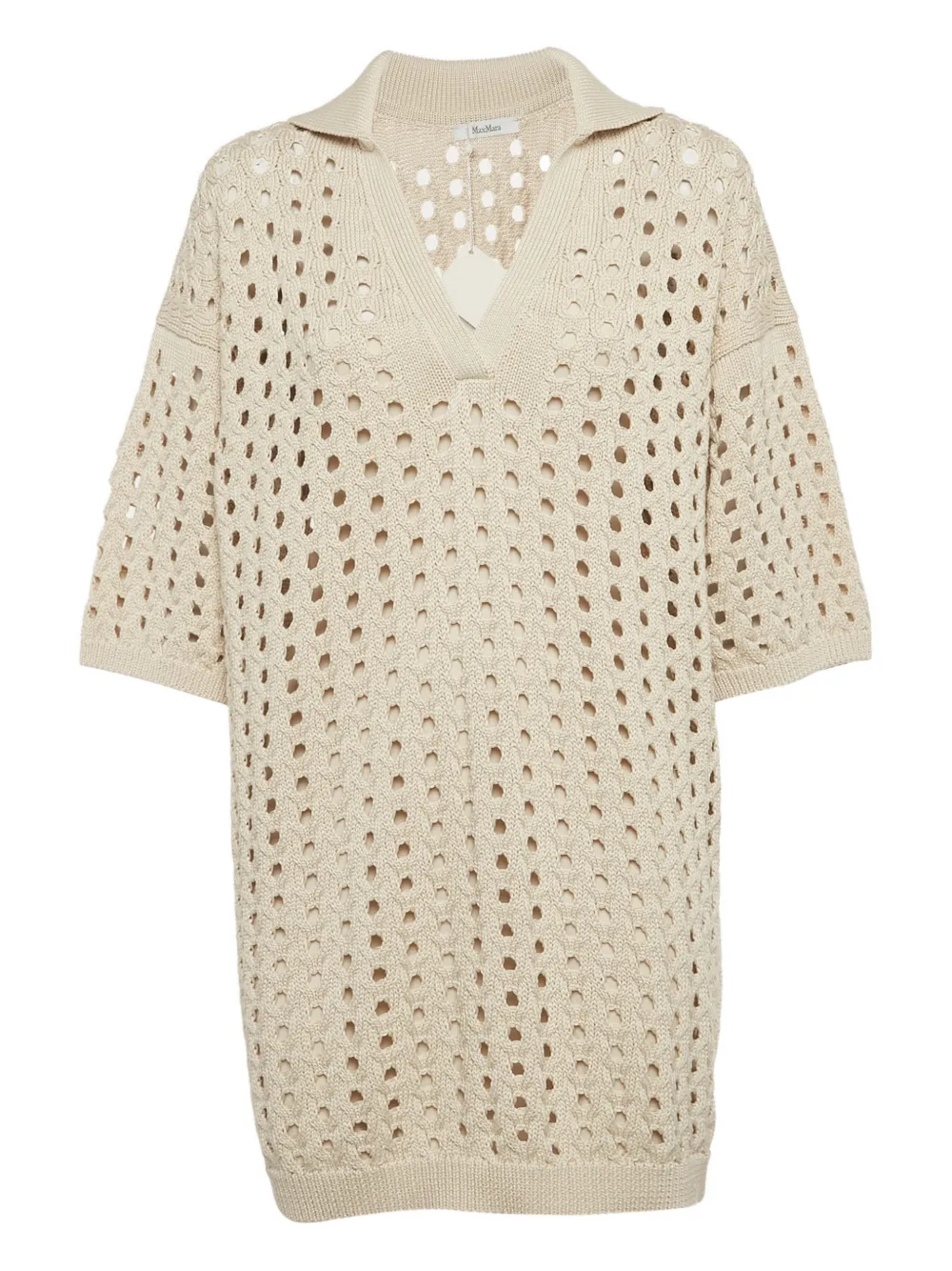 Max Mara cut-out knit mini dress - Neutrals
