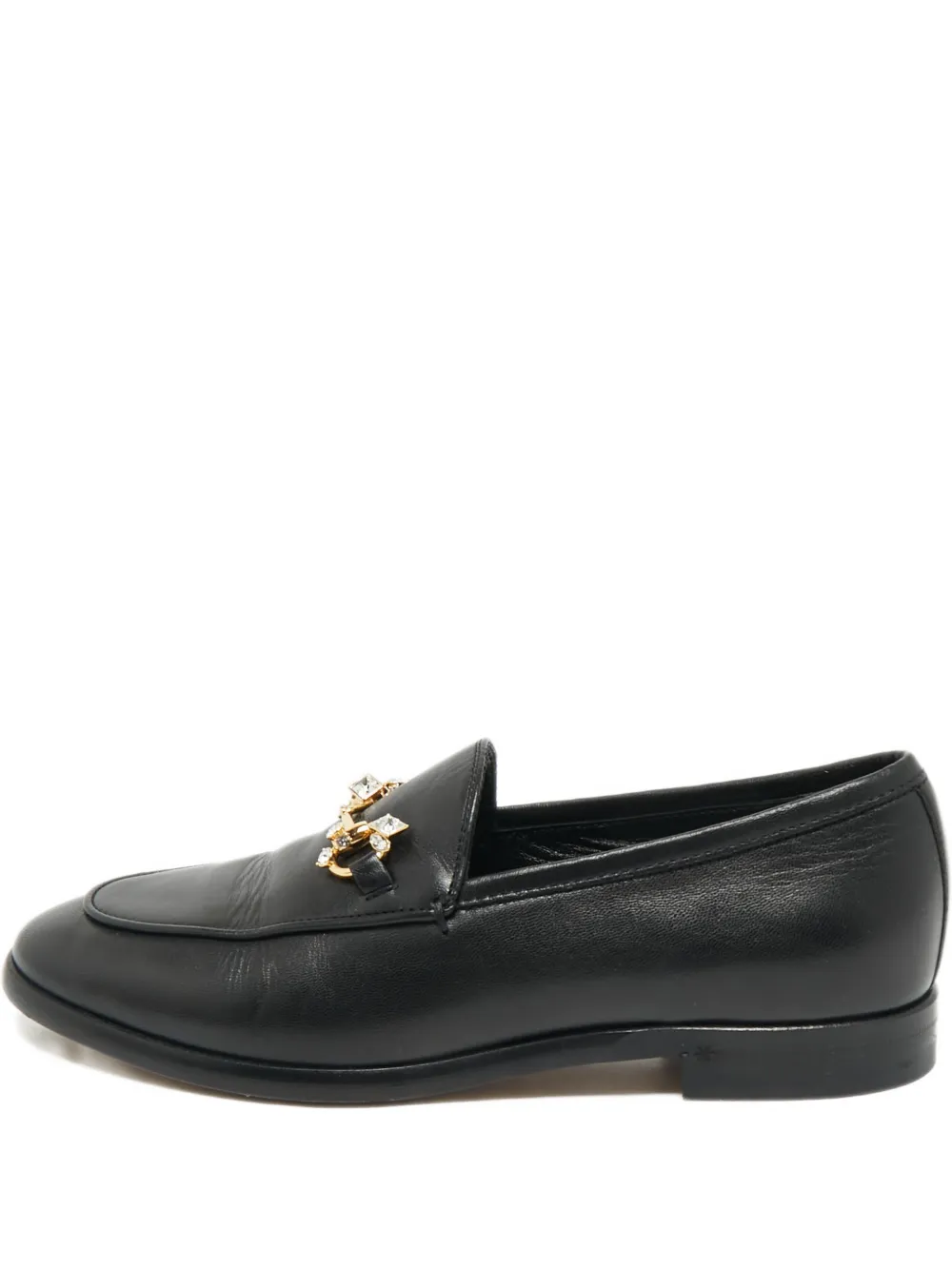 Gucci Pre-Owned leather embellished loafers - Schwarz
