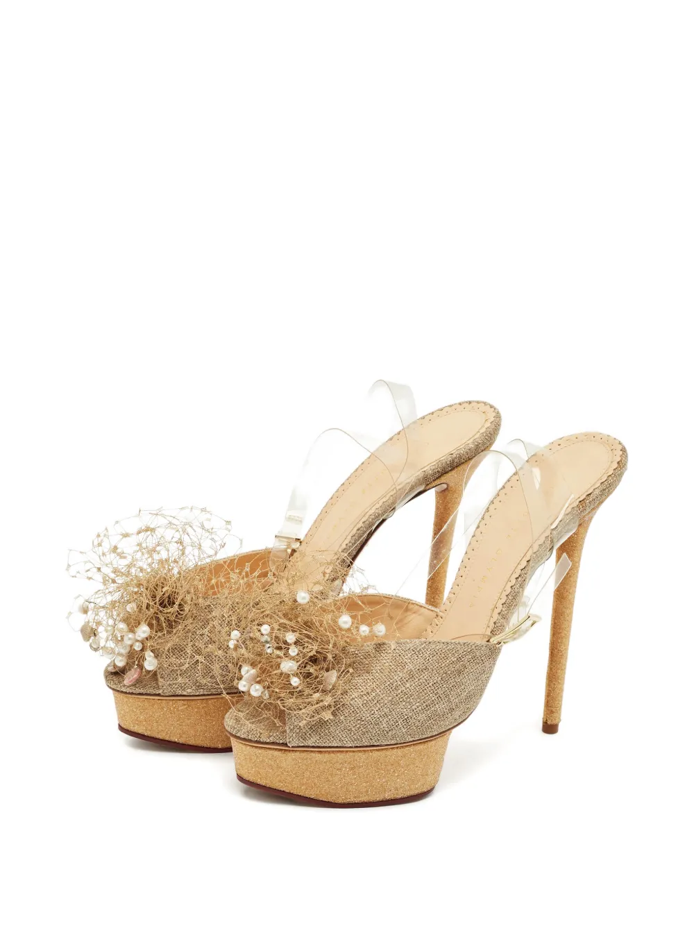 Charlotte Olympia embellished sandals - Beige