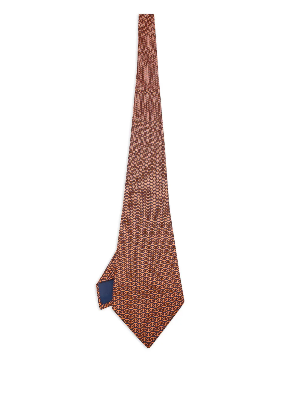 Hermès Pre-Owned print-detail tie | Orange | Image 1