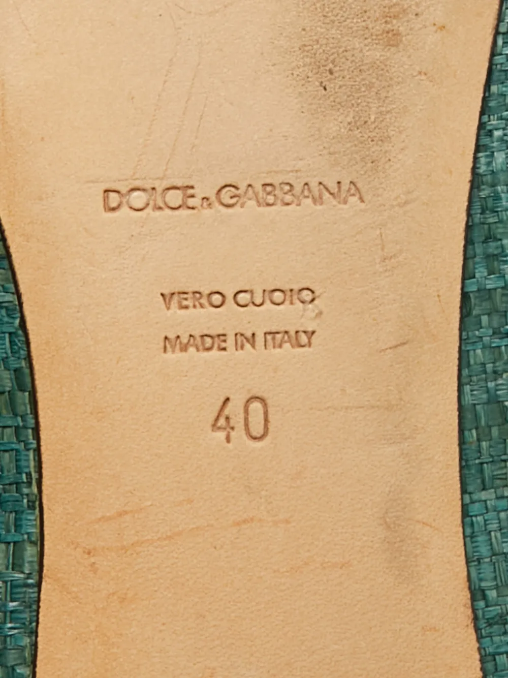 DOLCE & GABBANA Pre-owned Crystal-embellished Slippers In Green