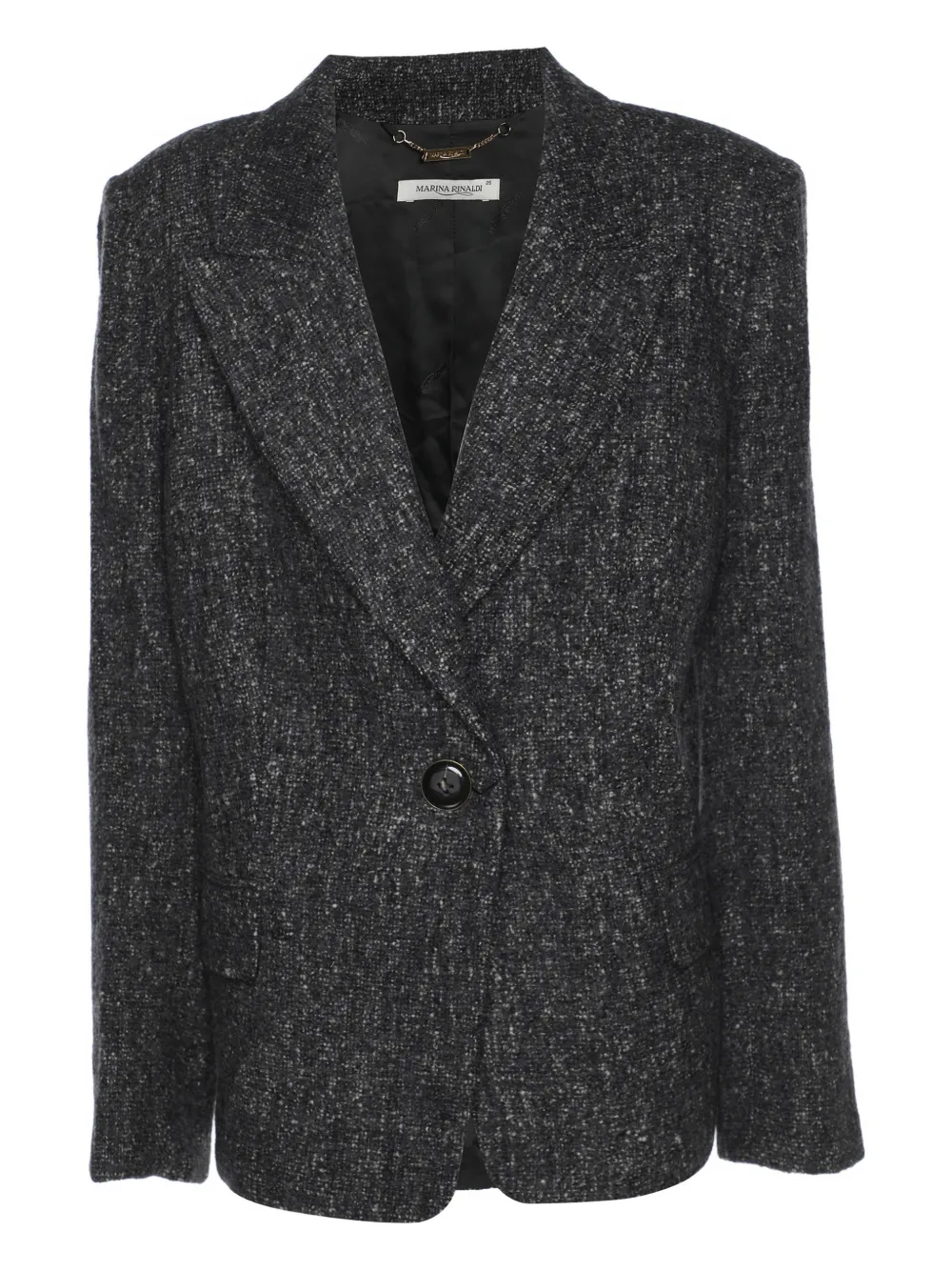 Marina Rinaldi single-breasted tweed blazer - Grigio