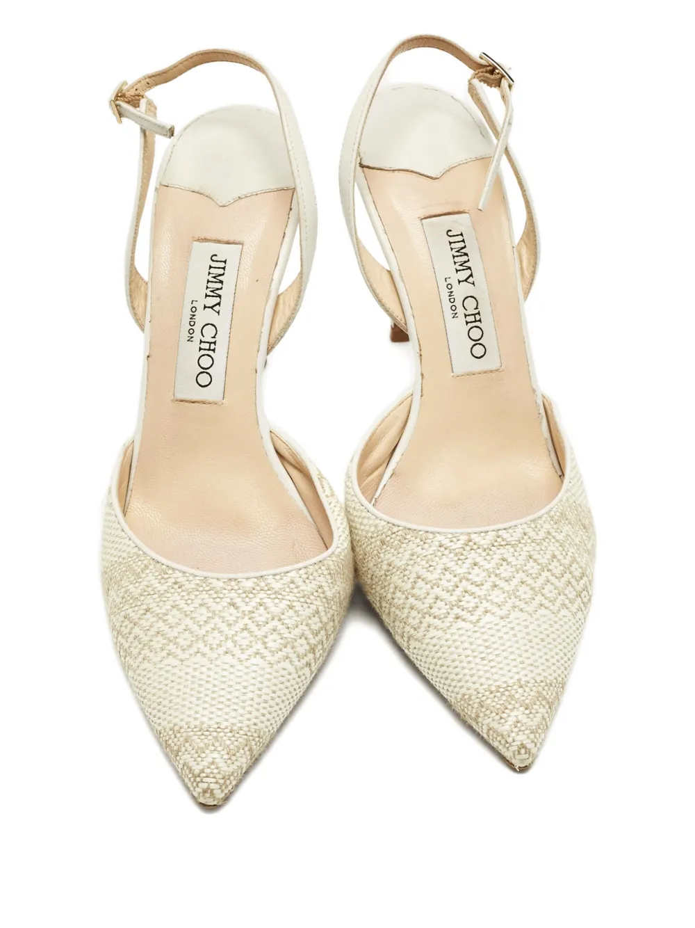 Jimmy Choo Pre-Owned Tilly woven pointed heeled pumps - Beige