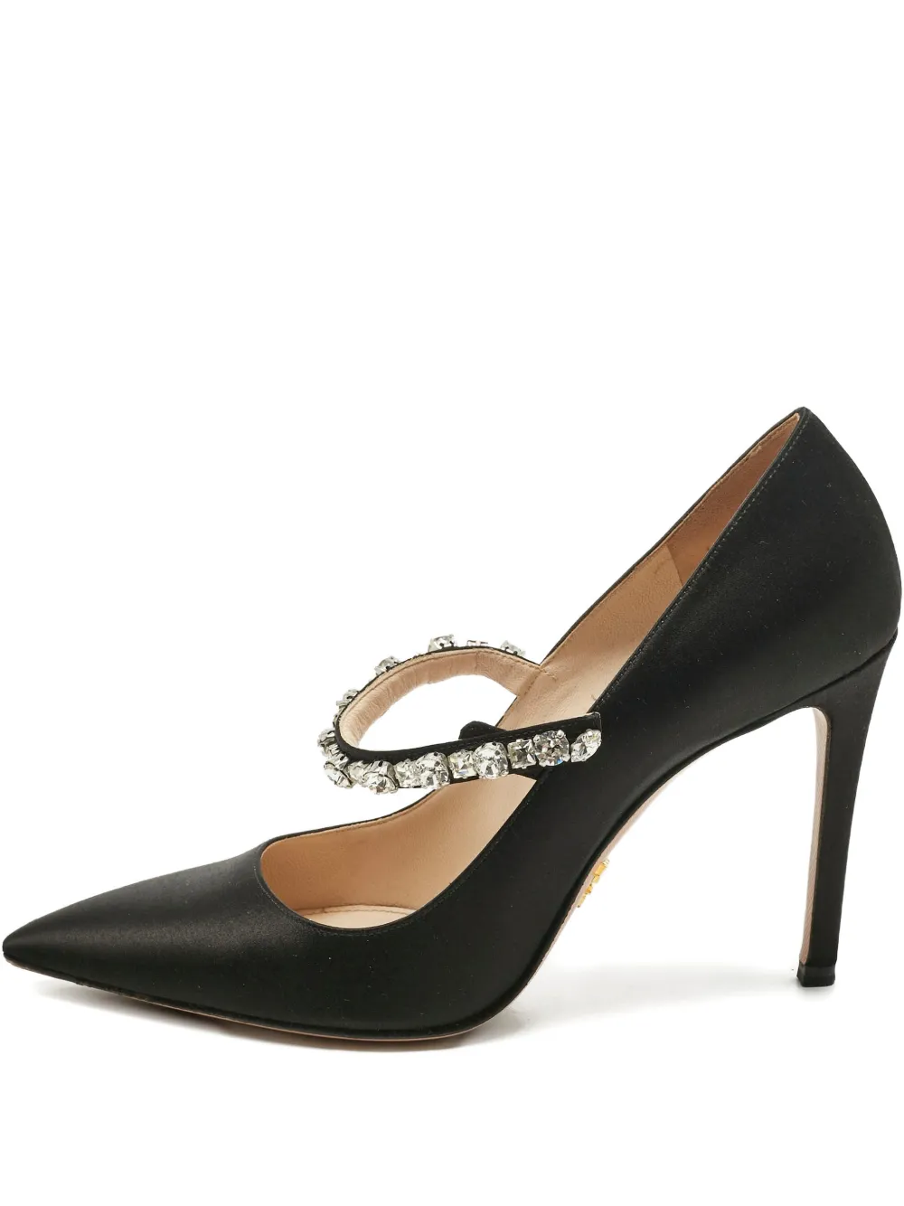 Prada Pre-Owned satin crystal-embellished pumps - Nero