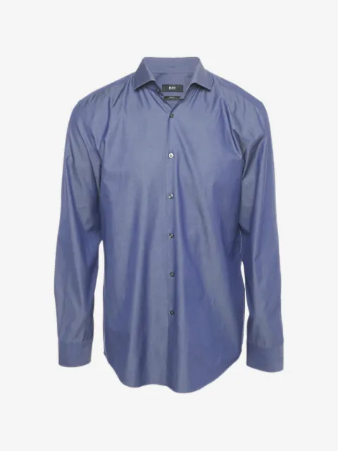 BOSS chemise en coton à manches longues