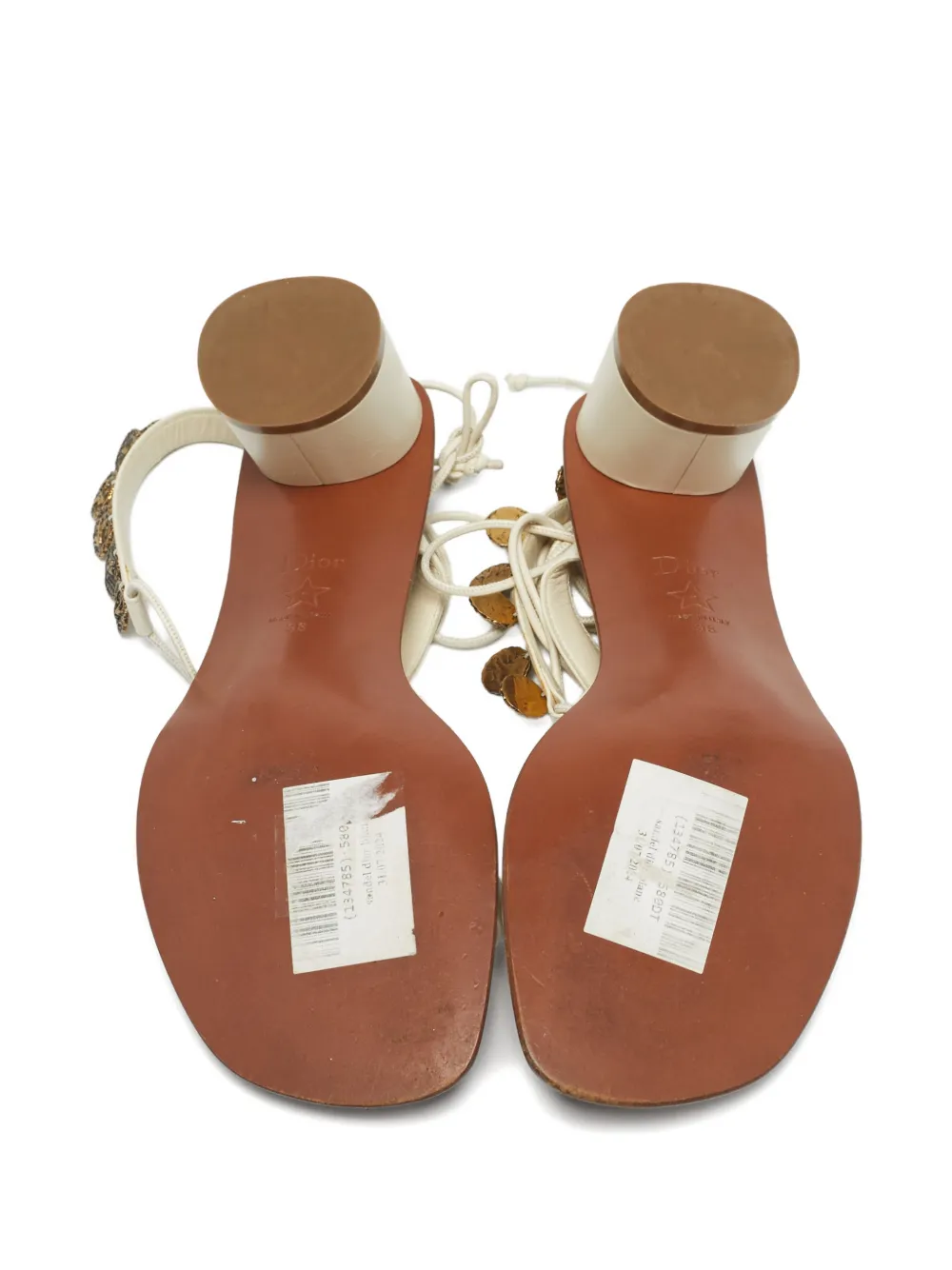 Christian Dior Pre-Owned strap leather sandals - Beige