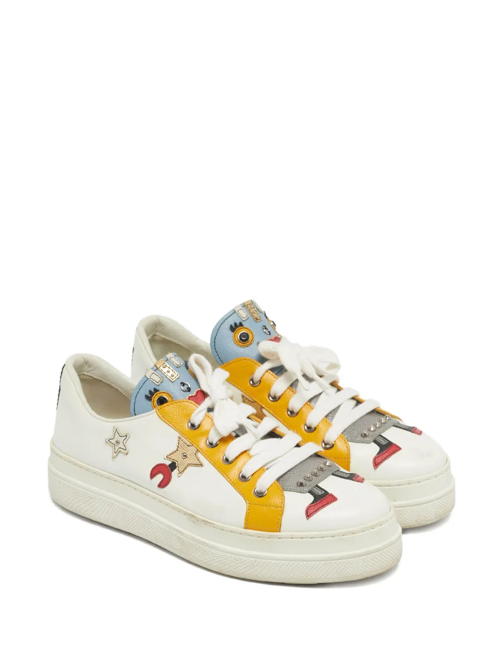 Prada Pre-Owned robot leather low-top | Image 2