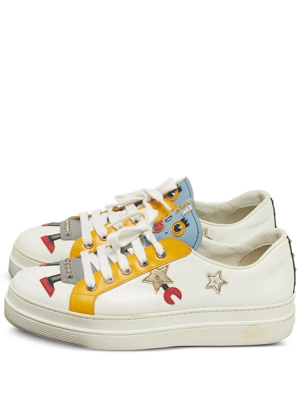 Prada Pre-Owned robot leather low-top | White | Image 1