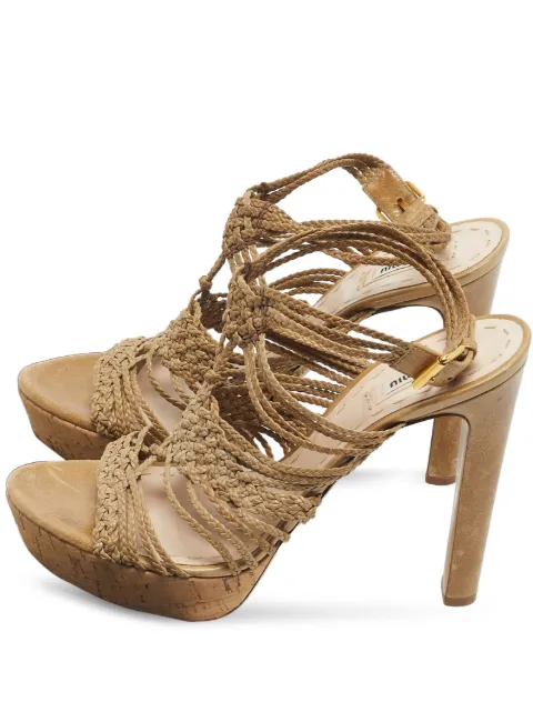 Miu Miu Pre-Owned woven straps platform sandals