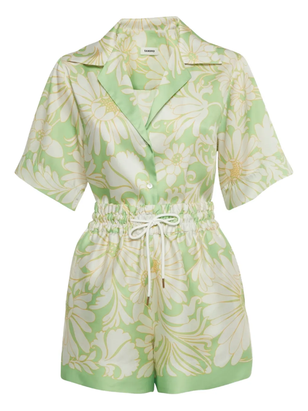 SANDRO floral-print playsuit | Green | Image 1