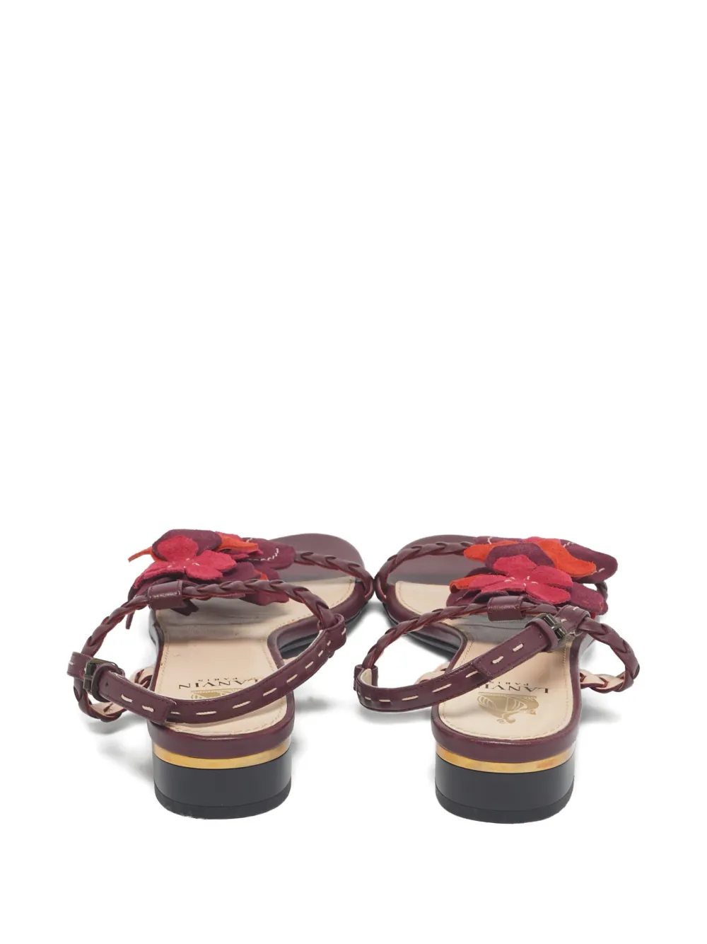 Lanvin Pre-Owned floral-detail sandals - Rood