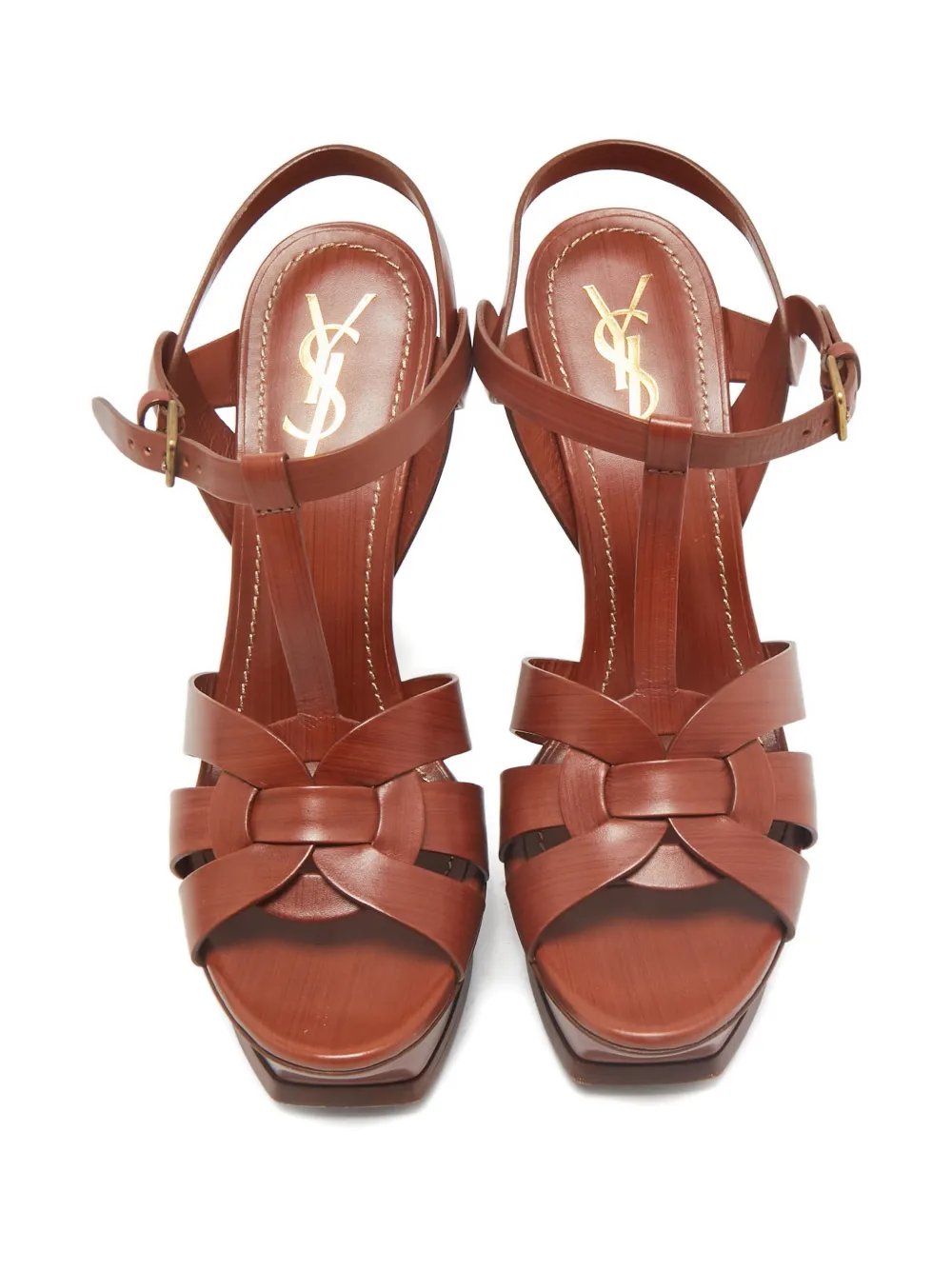 Saint Laurent Pre-Owned Tribute intertwined-straps sandals - Bruin