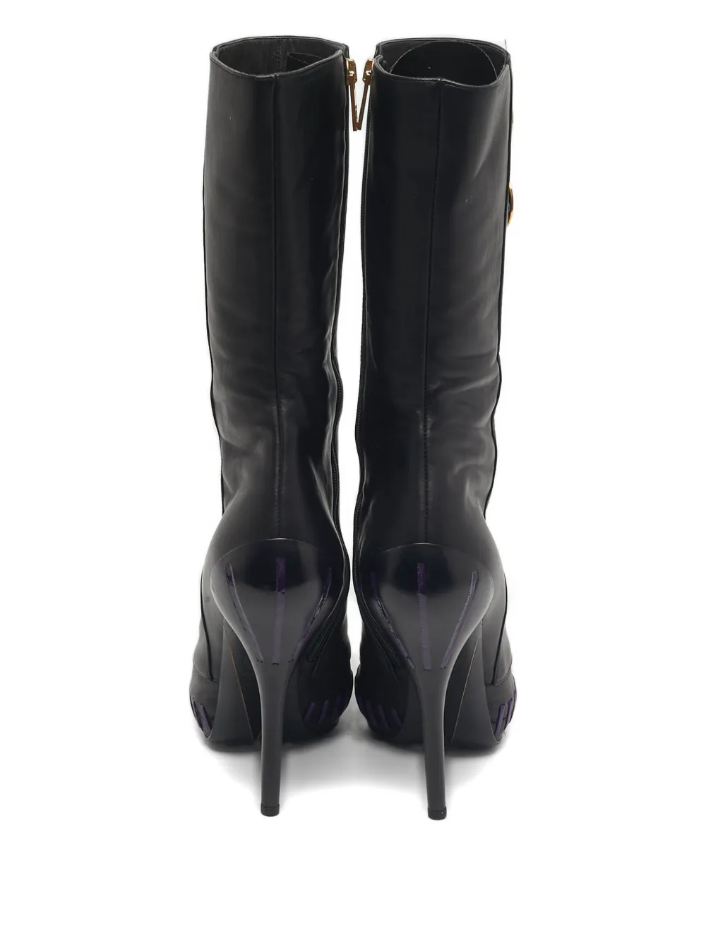 Versace Pre-Owned Medusa leather boots - Zwart