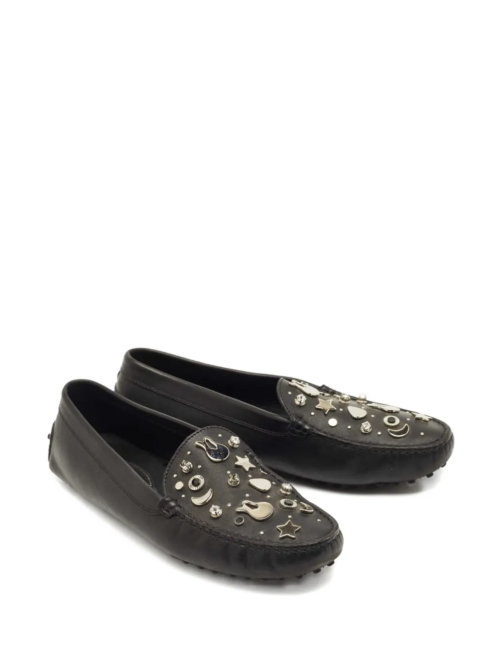 Tod's Gommini embellished leather loafers - Zwart