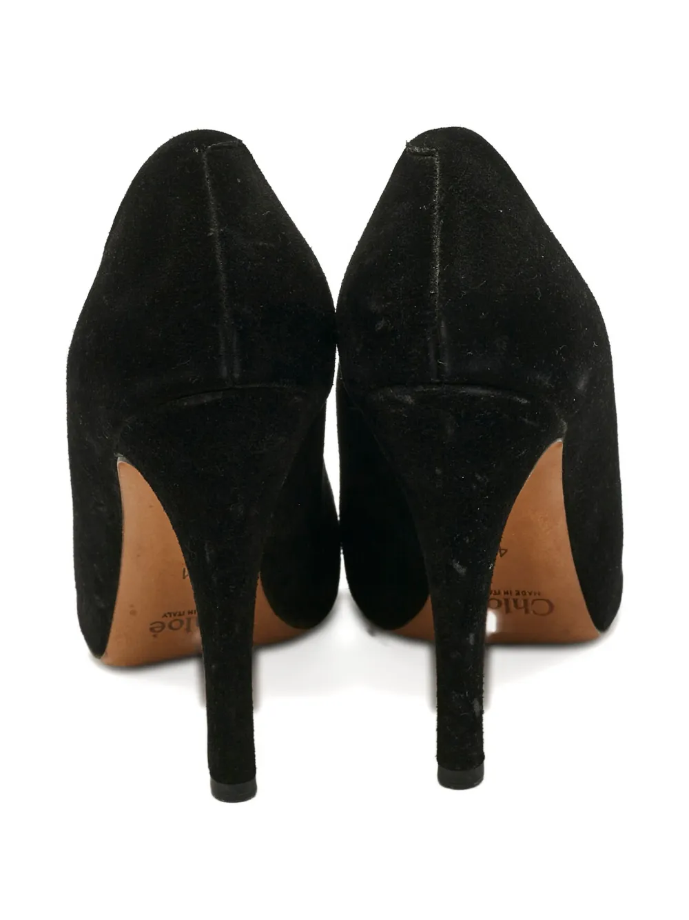 Chloé Pre-Owned round-toe leather pumps - Zwart