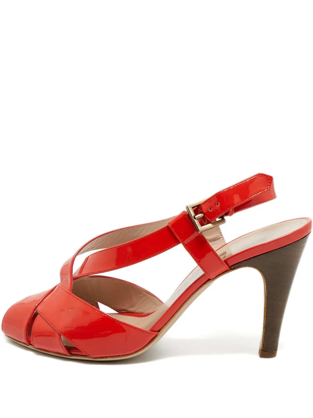 Ferragamo Pre-Owned 115mm peep-toe strap shoes - Rot