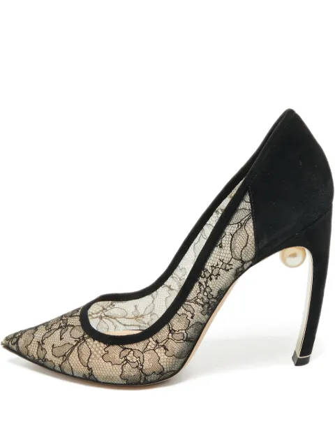 Nicholas Kirkwood Mira lace suede pumps