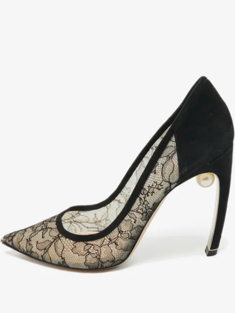 Nicholas Kirkwood Mira lace suede pumps