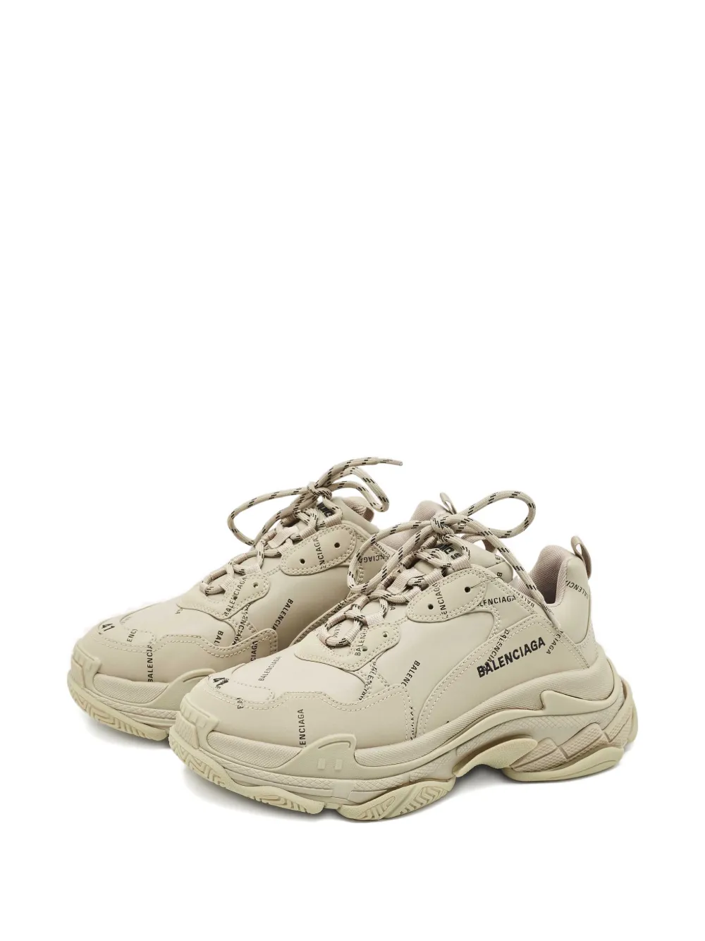 Balenciaga Pre-Owned Triple S logo sneakers - Beige