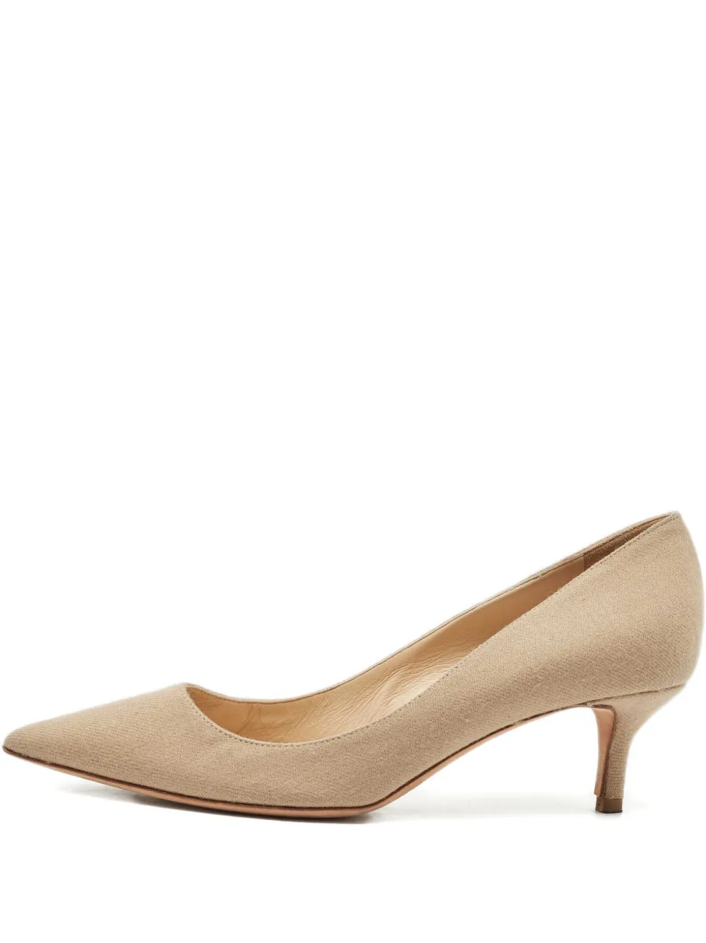 Oscar de la Renta Pre-Owned canvas heeled pumps - Nude