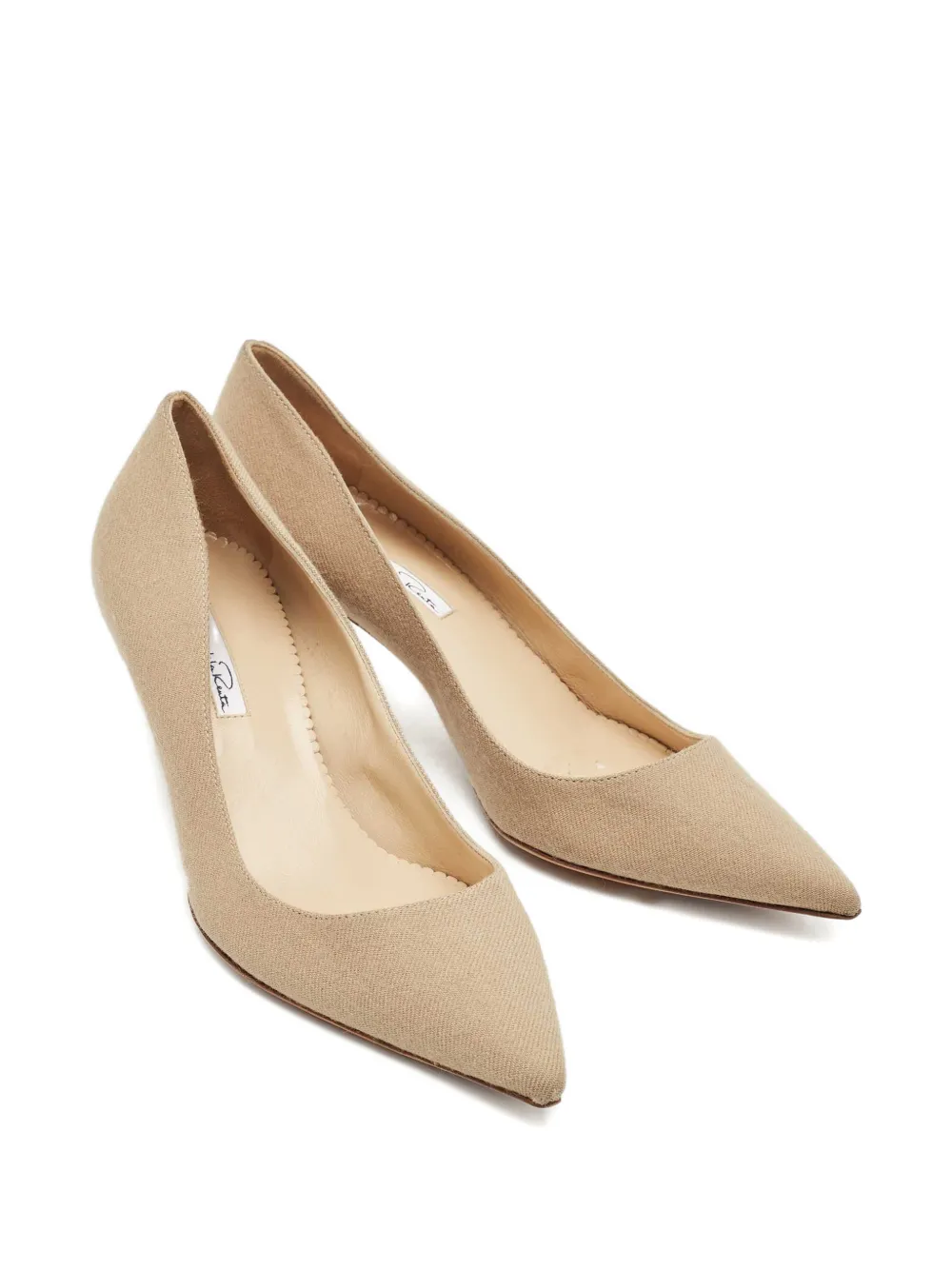 Oscar de la Renta Pre-Owned canvas heeled pumps - Beige