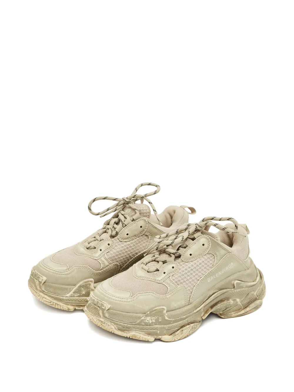 Balenciaga Pre-Owned Triple S leather trainers - Beige
