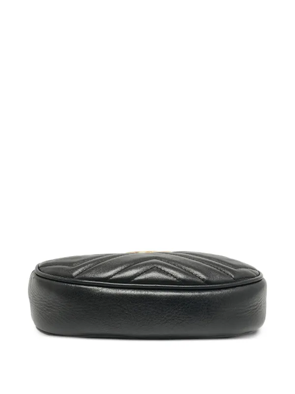 Gucci Pre-Owned GGマーモント レザーベルトバッグ | ブラック