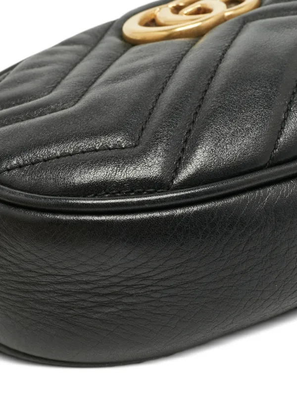 Gucci Pre-Owned GGマーモント レザーベルトバッグ | ブラック
