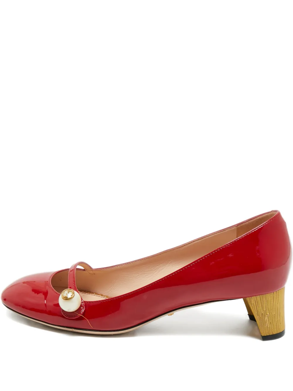Gucci Pre-Owned interlocking G pearl pump - Rot