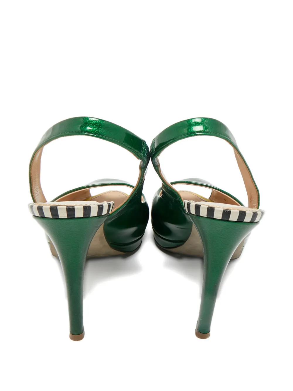 Sergio Rossi Vintage peep-toe slingback sandals - Groen