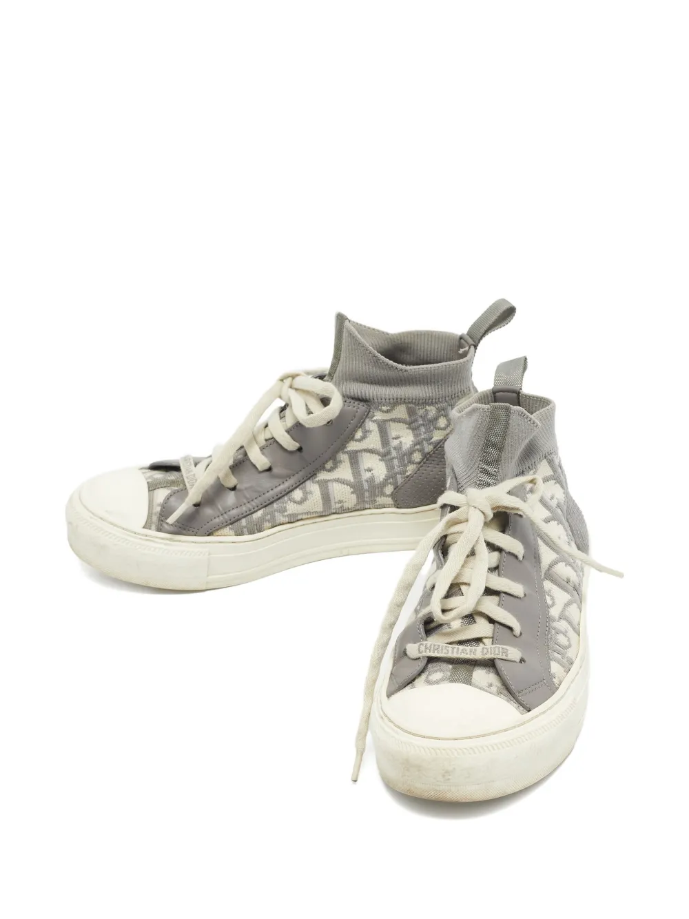 Christian Dior Pre-Owned Oblique leather high-top sneakers - Grijs