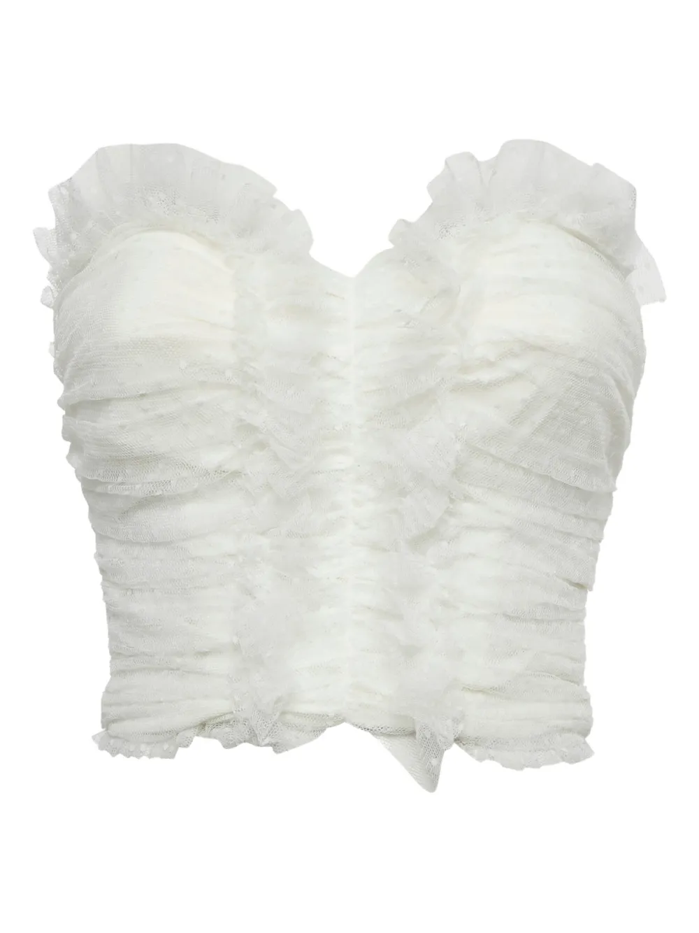 Elisabetta Franchi Tulle ruffle top - Bianco