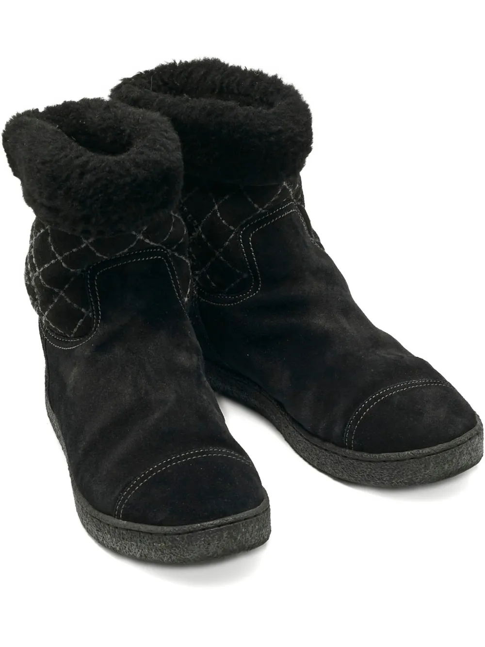 CHANEL Pre-Owned logo-embroidered ankle boots - Schwarz